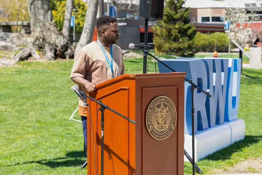Student presents poems.
