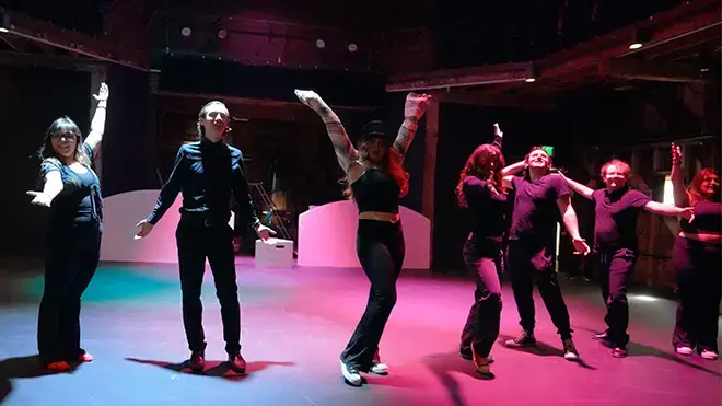 Students performing Cabaret