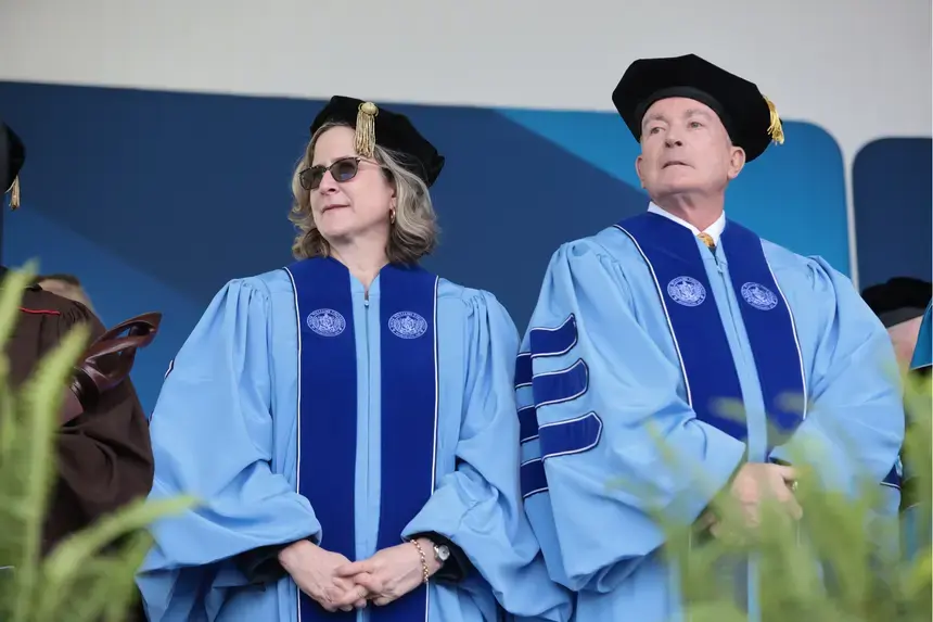 Honorary degree recipients Dick Sullivan and Judge Lara E. Montecalvo.