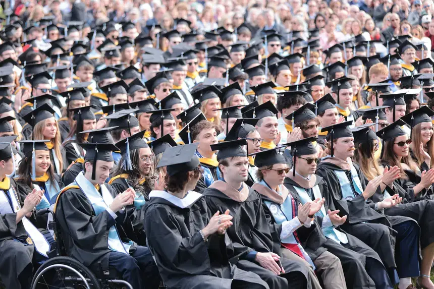 A packed crowd of graduates.