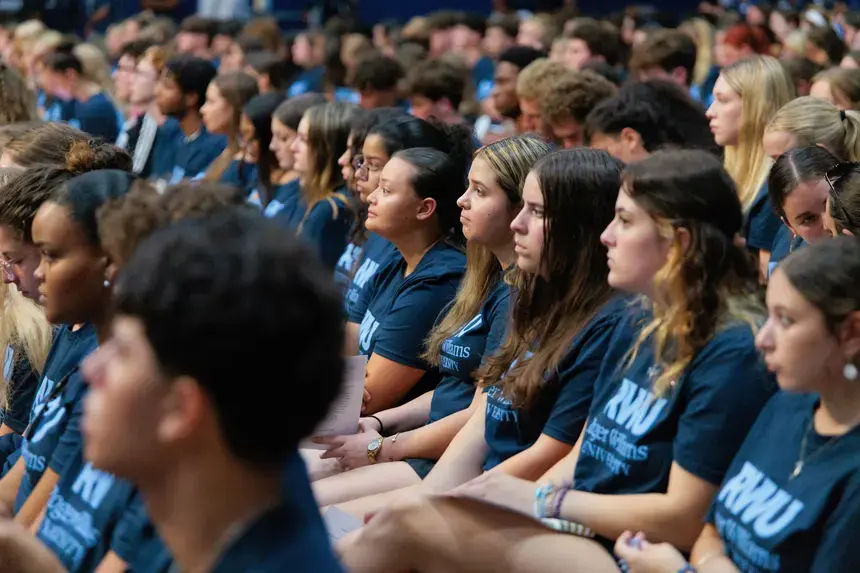The Class of 2030 gathers in the Campus Recreation Center's Field House.