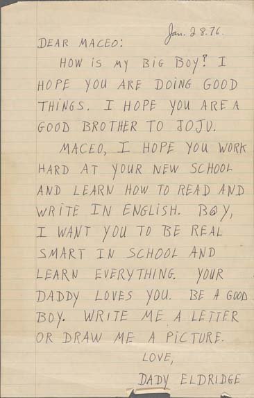 Letter from Eldridge to his son Maceo