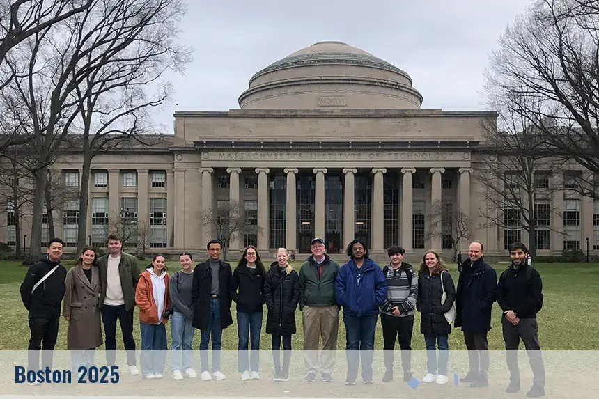 Students on a field trip to Boston