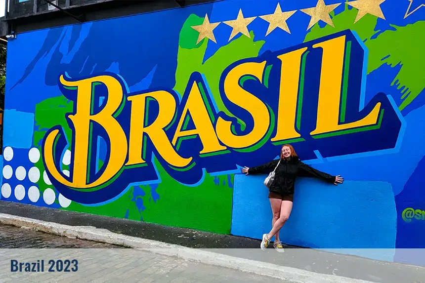 Student on a field trip in Brazil