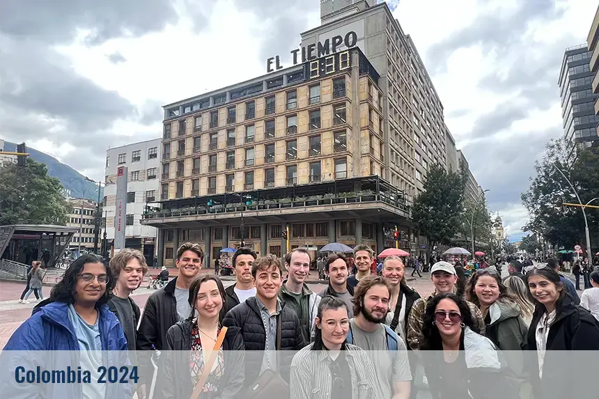 Students on a field trip in Colombia