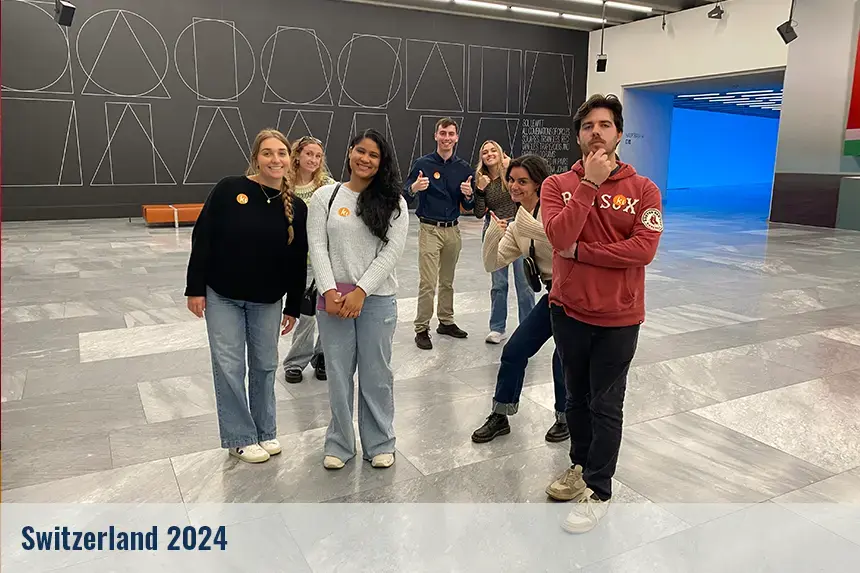 Students on a field trip in Switzerland