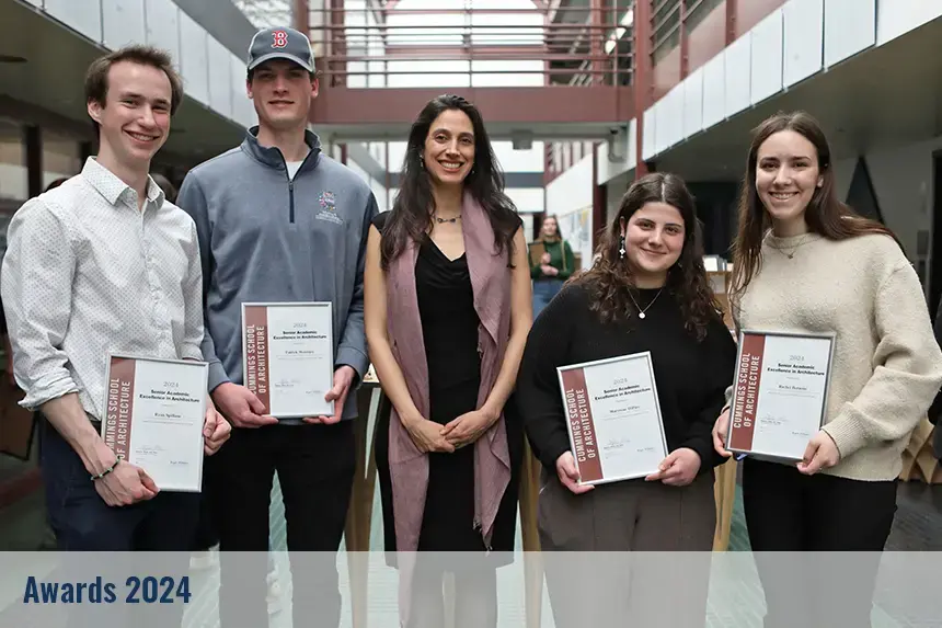 Students pose with their awards