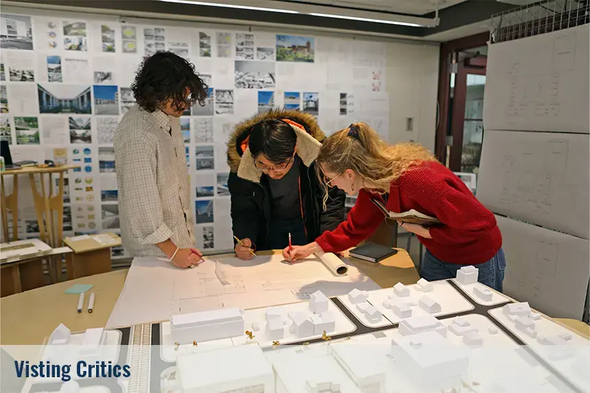 Visiting Critics reviewing student work