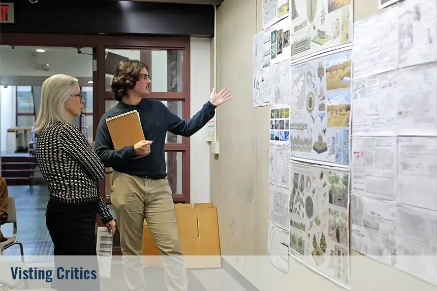 Visiting Critic reviewing student work