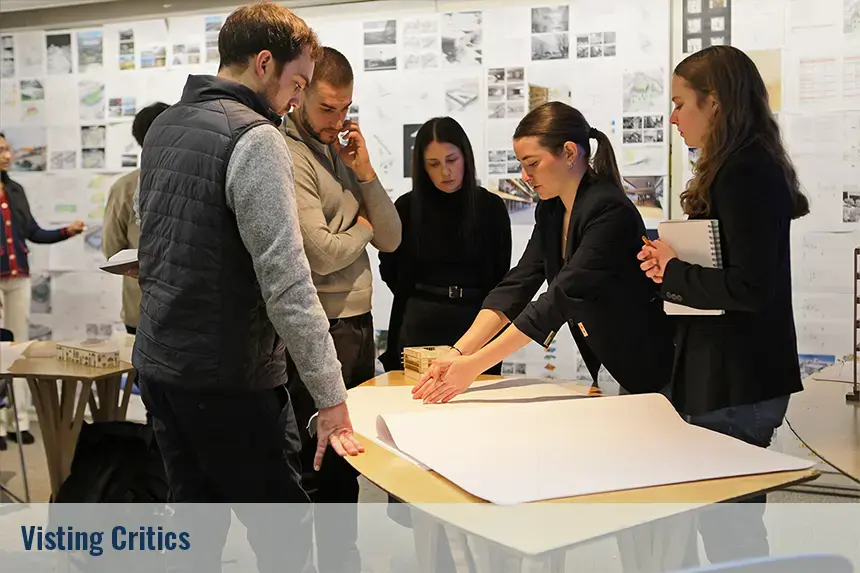 Visiting Critics reviewing student work