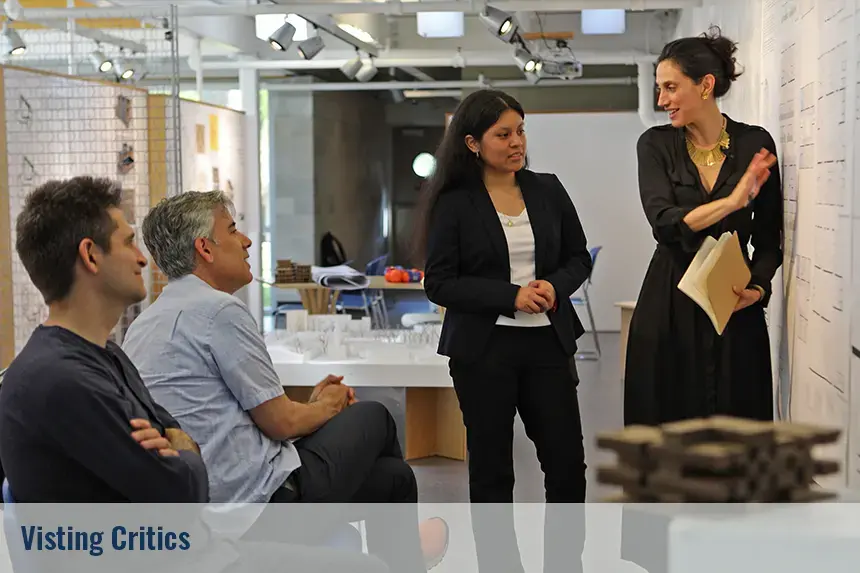 Visiting Critic reviewing student work