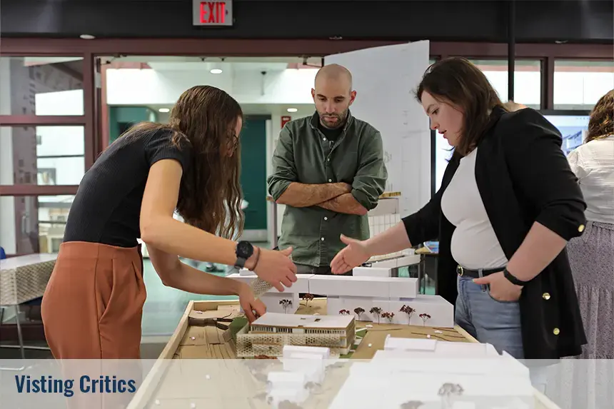 Visiting Critics reviewing student work