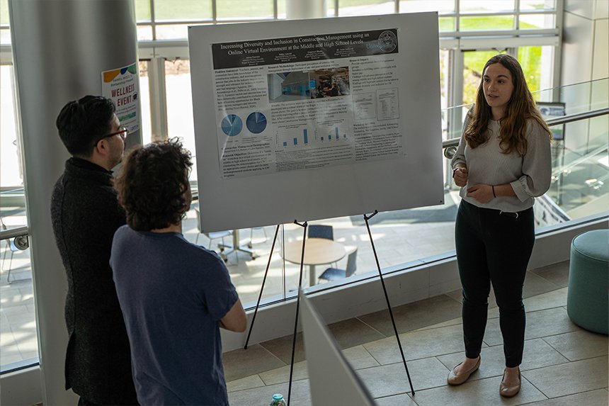 A student presenting during SASH 