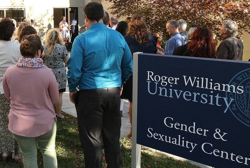 RWU members in front of Gender and Sexuality Center.