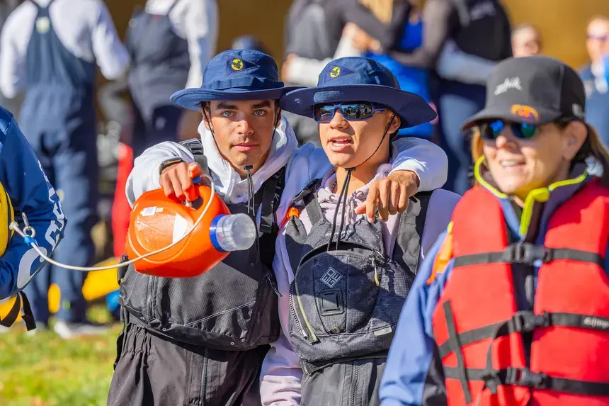 Hawks prepare to go out on the water.