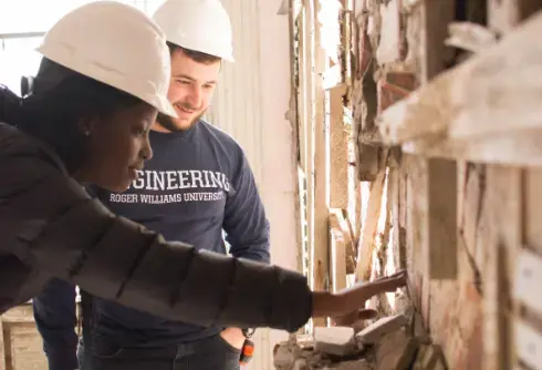 Students taking measurements.