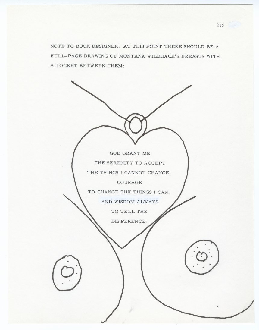 Illustration created by Vonnegut with note to book designer for Slaughterhouse-Five