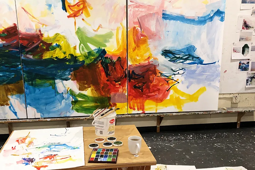 Michael Rich's abstract painting, "La Serenata."