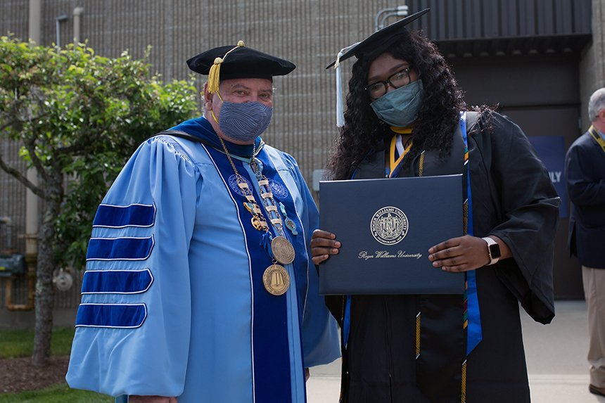 image of RWU grads on Commencement Day 2021