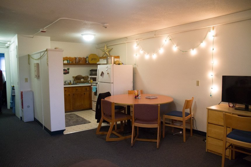 A photo of a living area and kitchen in the Flats apartments at Almeida