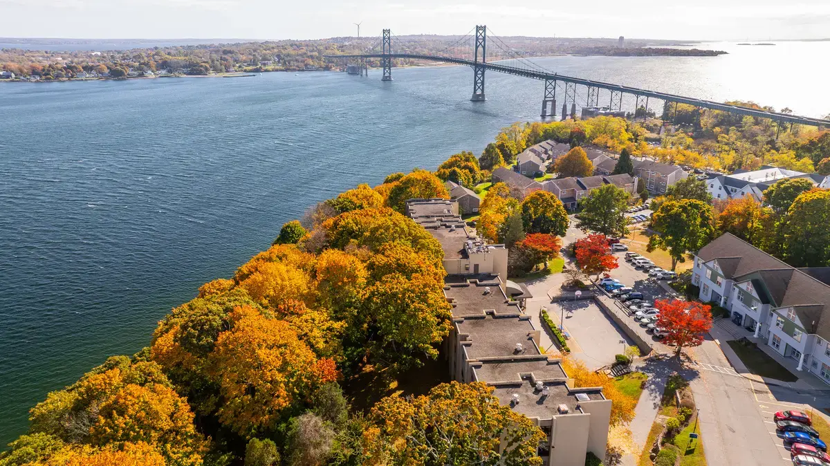 Fall drone photo of Bristol campus