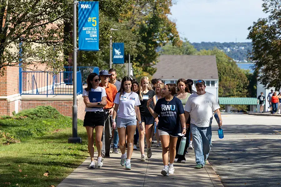 Student leading tour