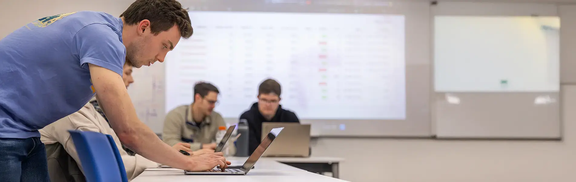 Students work on computers