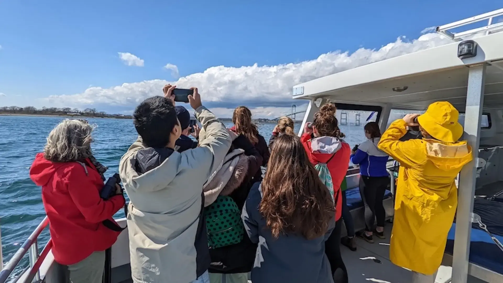 Honors students on a tour of Naragansett Bay with Save the Bay.
