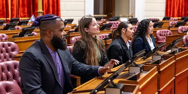 Law students at the RI state house